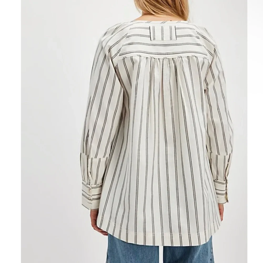 NWT Free People We The Free Lisbon Tunic Ivory Combo Lace Up Size Large